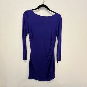 diane von furstenberg Royal Blue Cinched Long Sleeve Dress Size 6 Quiet Luxury